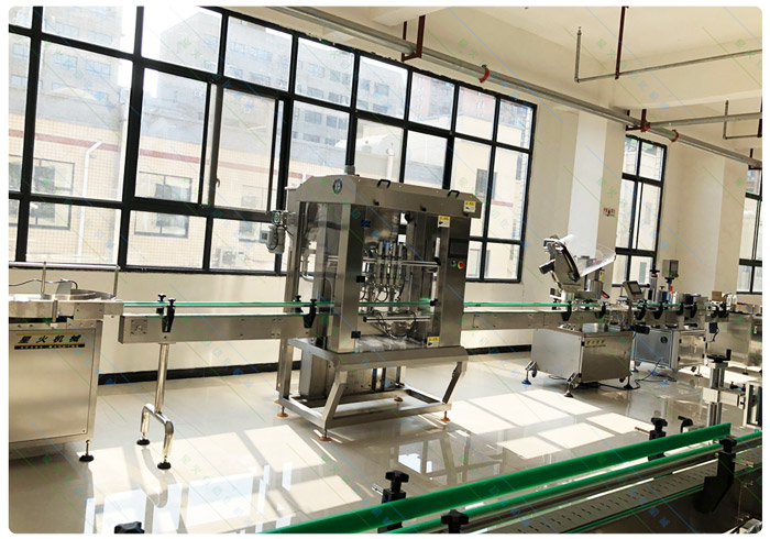 花生濃醬灌裝機械設備-全自動濃醬灌裝生產線機械整線實拍圖